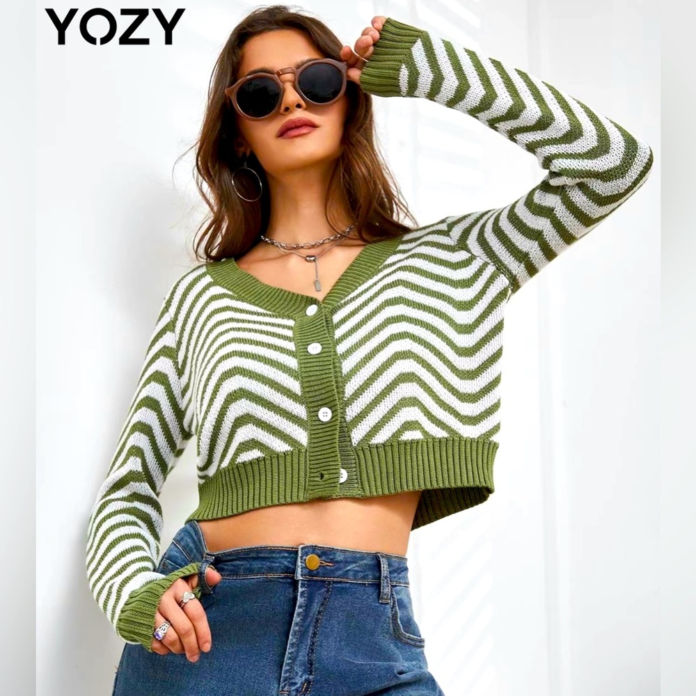 Yozy Women's Lightweight Loose Cropped Cardigan Sweater XL New in Package